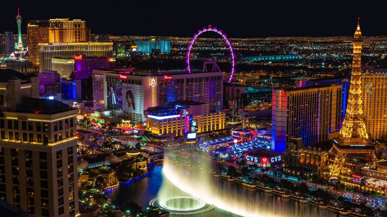 The Las Vegas Strip lit up at night