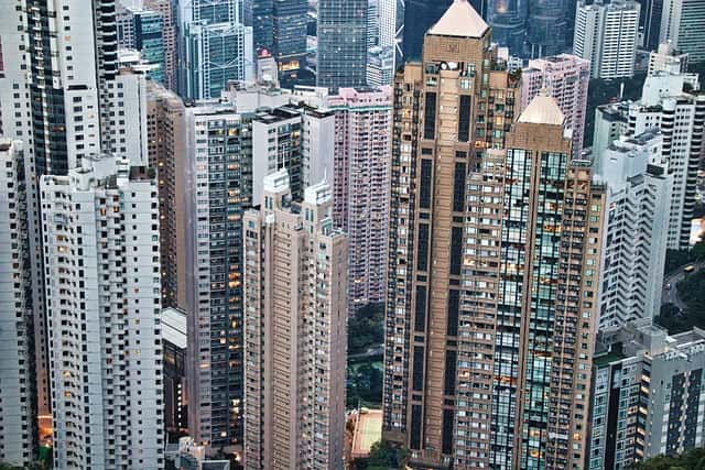 A dense cluster of high-rise residential towers