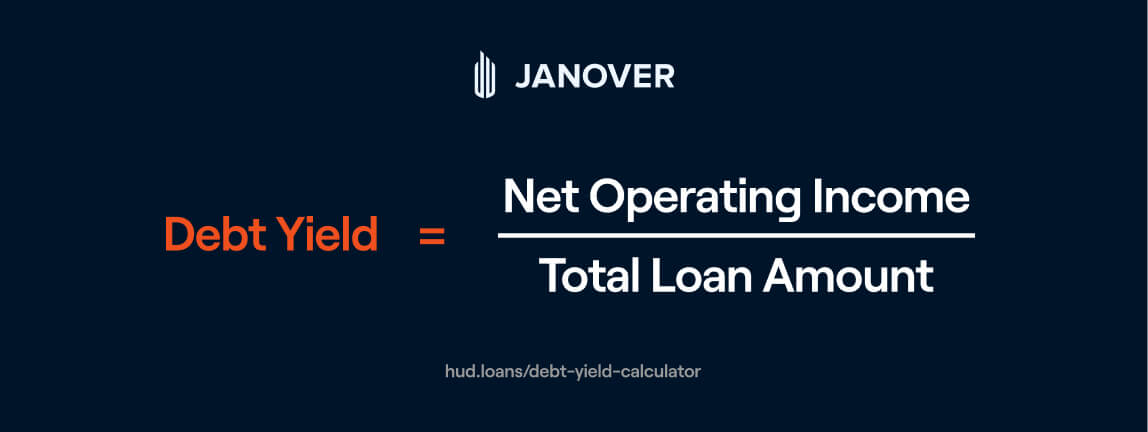 debt-yield (1).jpg Formula: debt yield equals net operating income divided by total loan amount